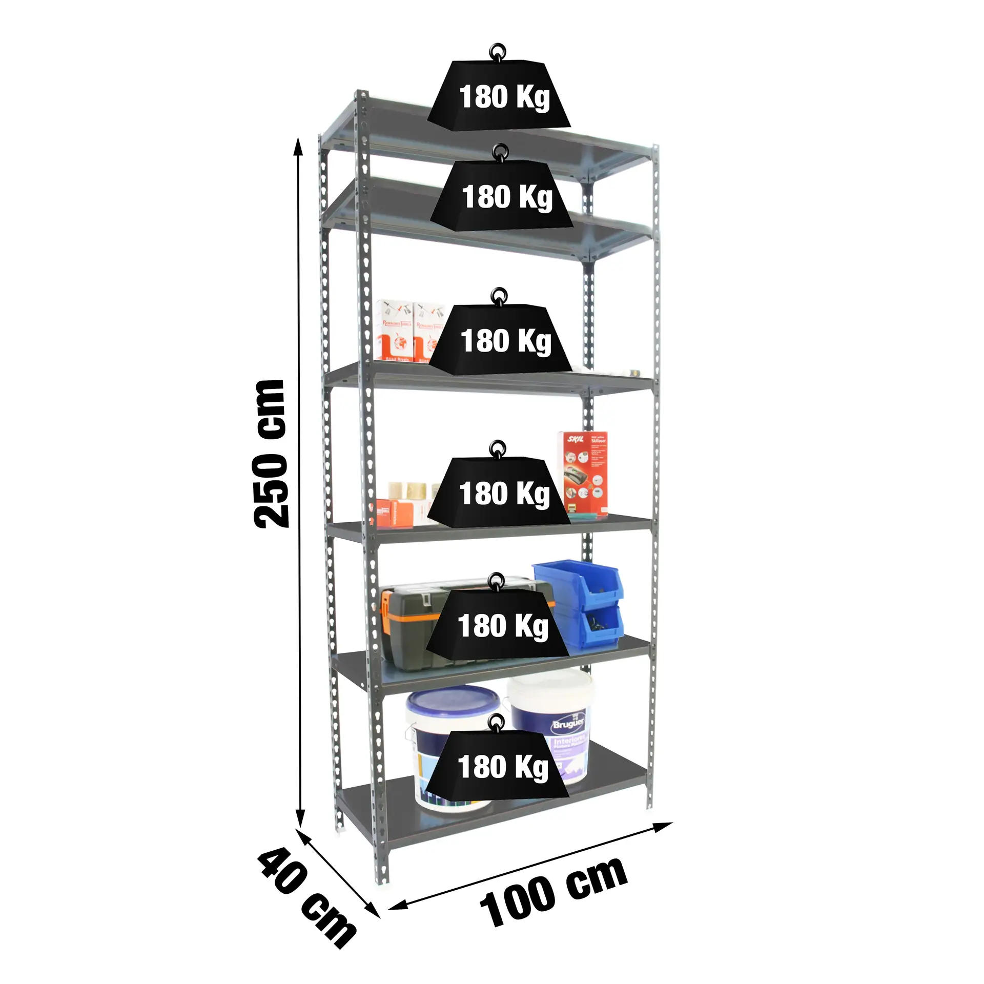 SIMONCLICK PLUS 6/400 ANTRACIET/ANTRACIET - Metalen stellingkast