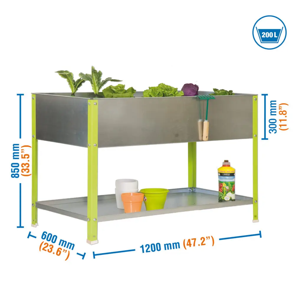 SIMONGARDEN URBAN TOP 850X1200X600 VER/GA-200L - Metalen kweekbak